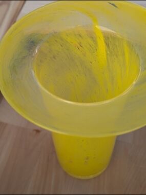 Hans Christian Wagner Yellow Art Glass Vase